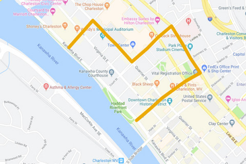 Street Map Of Downtown Charleston Wv